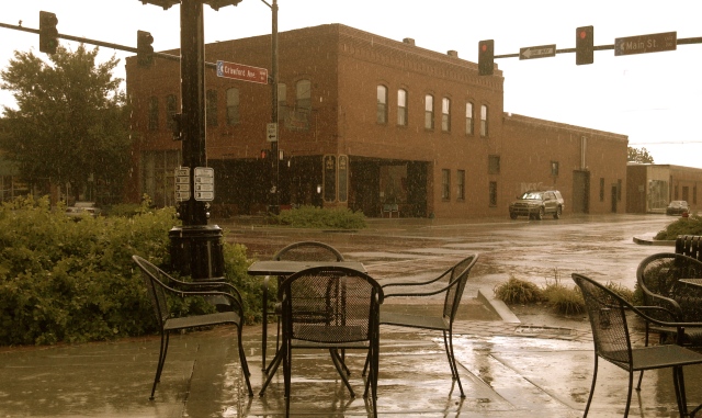 Main Street Norman during July Rain